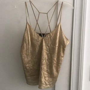 ASTR gold shimmery strappy top